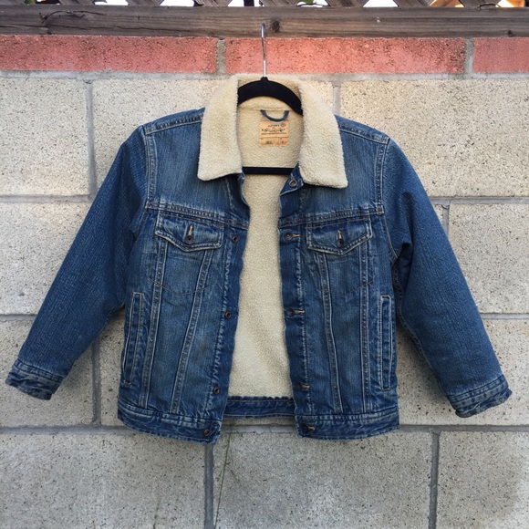 old navy fleece lined denim jacket